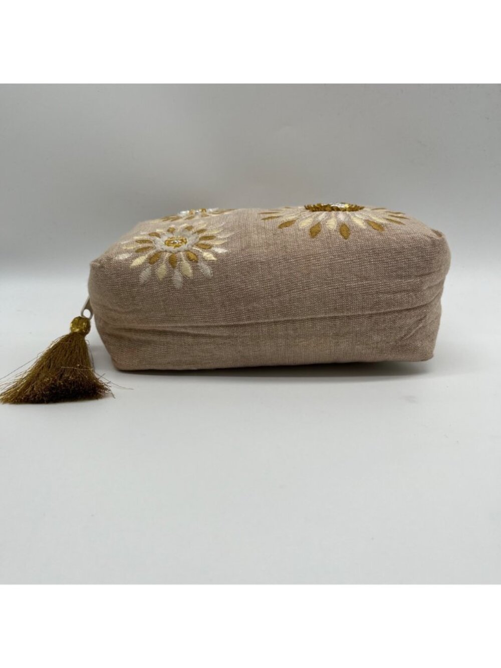 MMS Brands Brown Floral Fabric Pouch - Picture 5 of 10